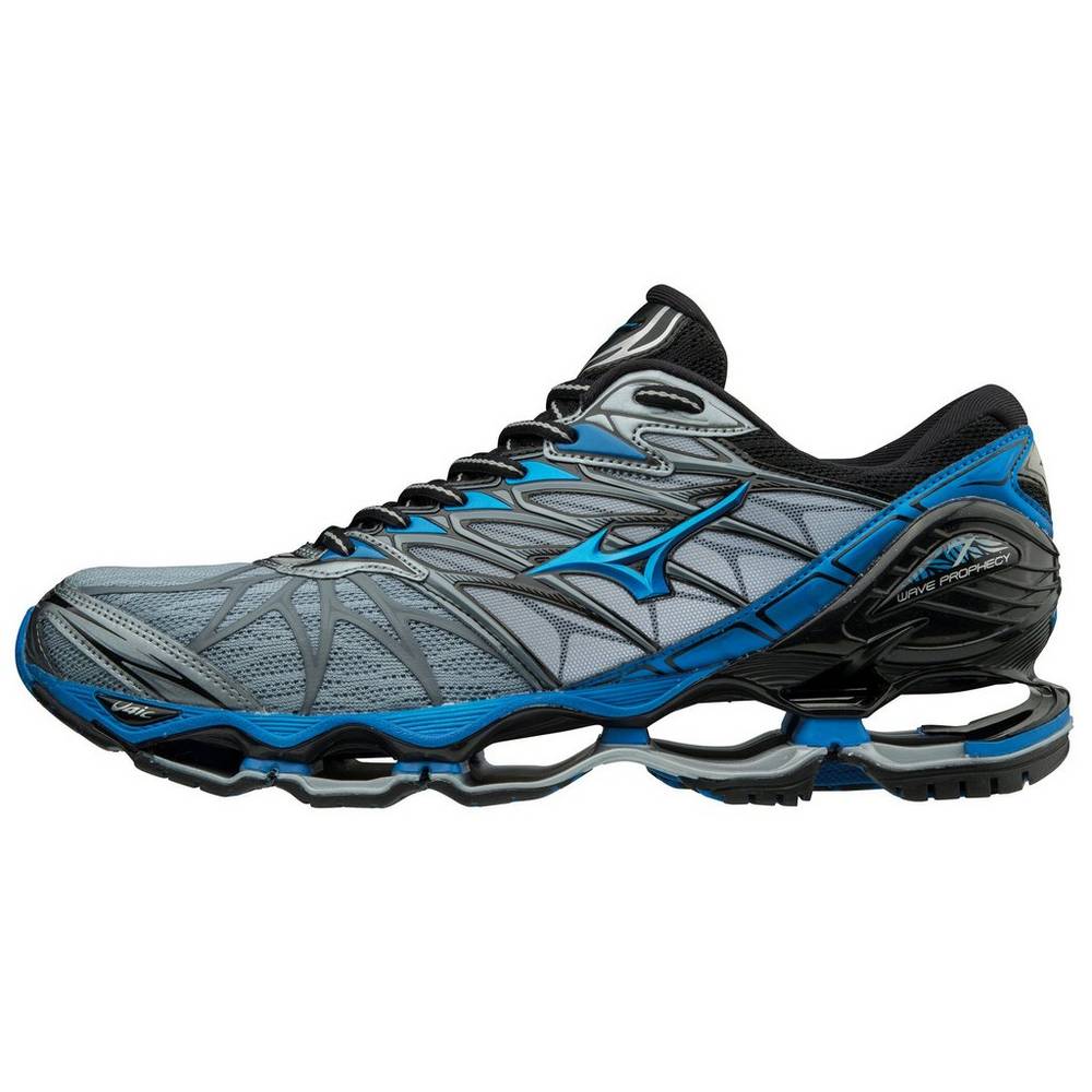 Panske Bezecke Topanky Mizuno Wave Prophecy 7 Čierne/Strieborne Vypredaj RMTI94867